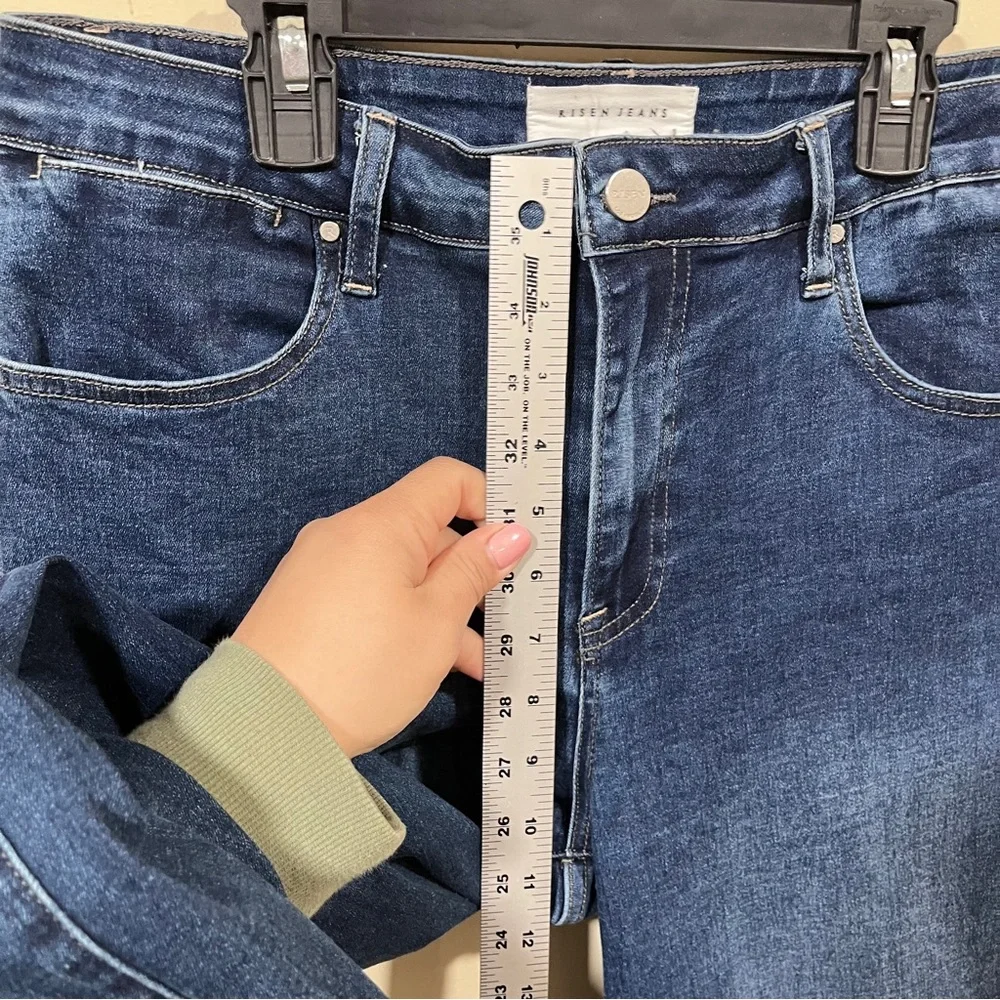 Risen jeans wide leg denim blue size 11/30 women’s EUC high waisted - Picture 7 of 10